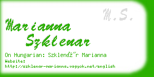 marianna szklenar business card